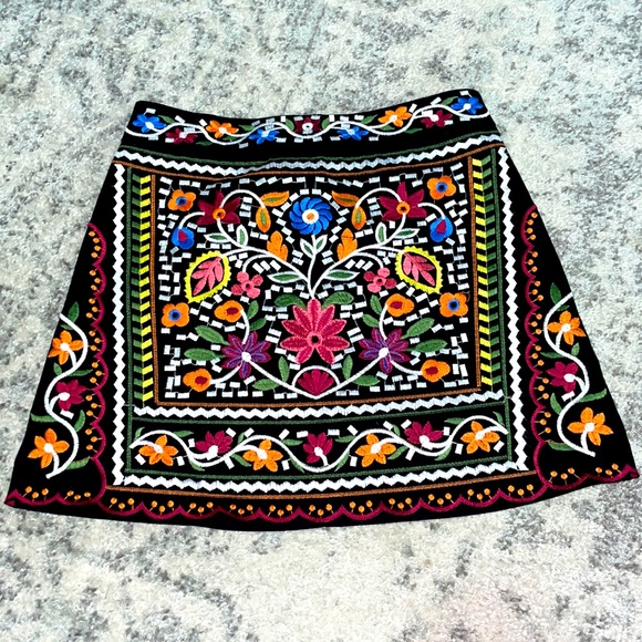 Francesca's Collections Dresses & Skirts - Francesca’s- Embroidered Mini Skirt NWOT